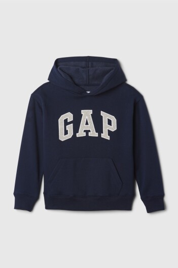 Buzo Canguro Logo Gap Niño Tapestry Navy