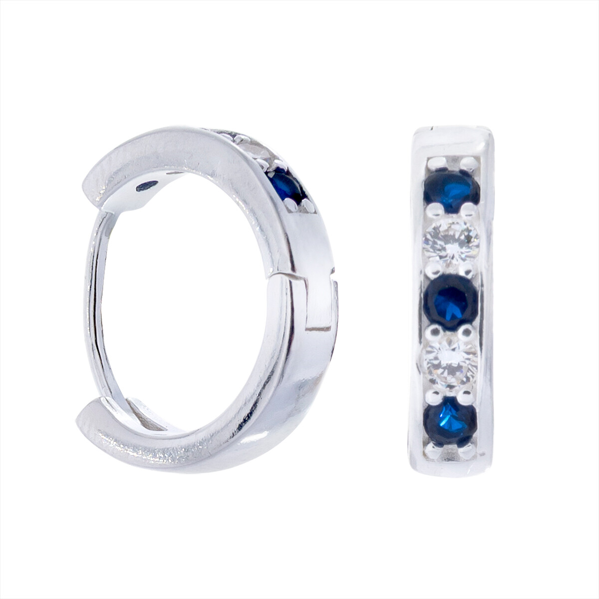 Par de aros de plata 925 con circonias. 