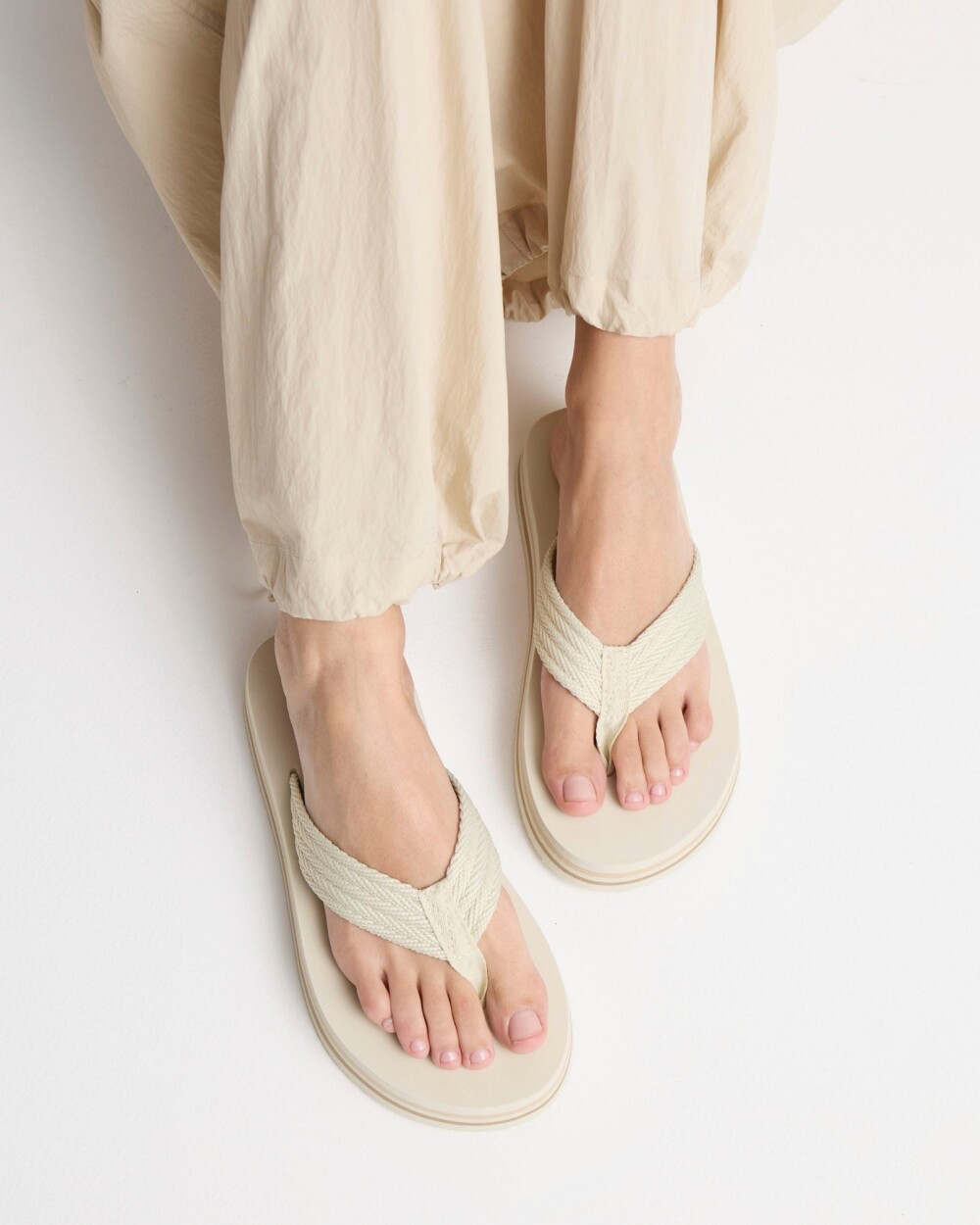 Sandalia media Bungalow en textil Natural