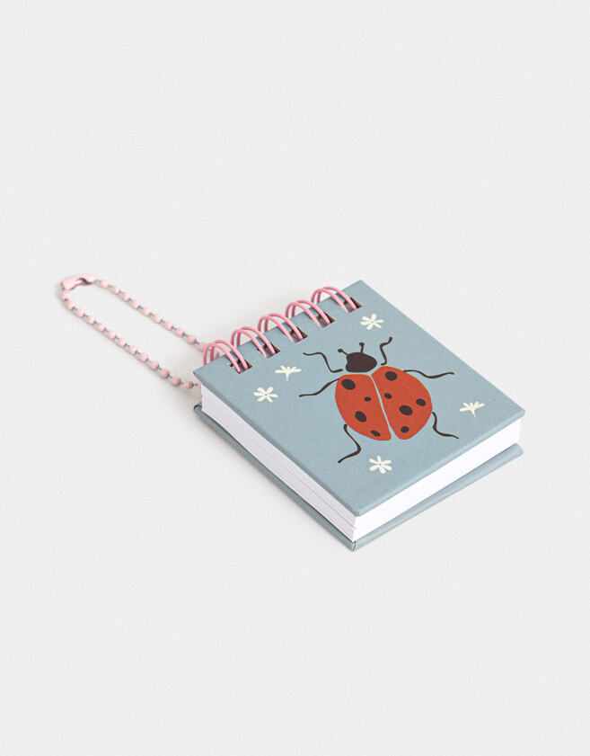 Anotadores Cuadernos y Memos Mini Memo Espiralado Con Cadenita Para Colgar - Azul Celeste