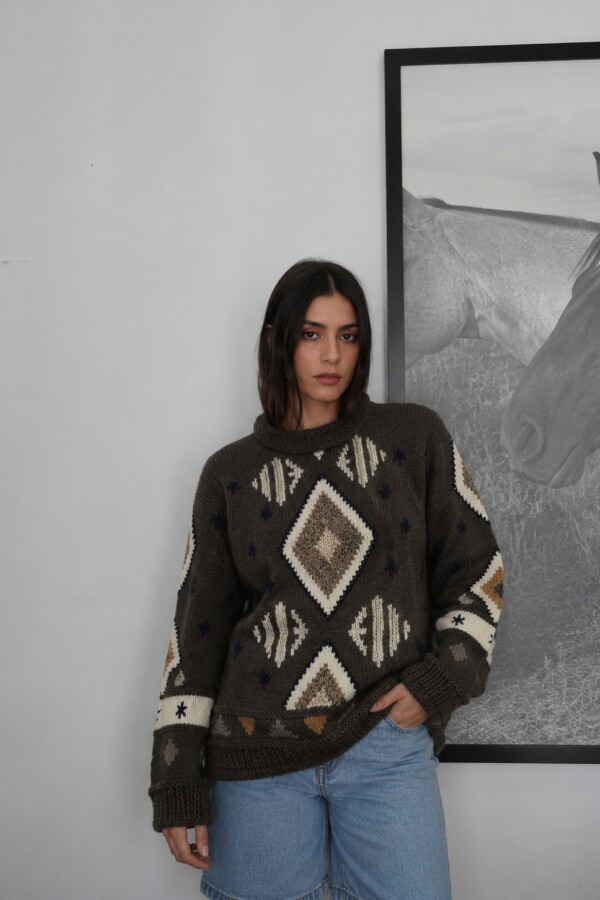 Sweater Gitano Lana Base Chocolate
