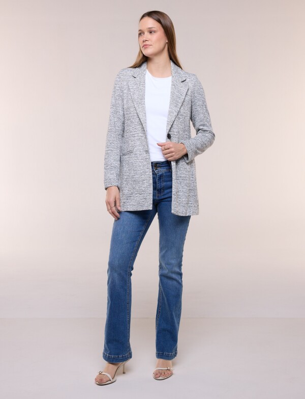 Blazer Printed Con Doble Botonadura Vertical NEGRO/GRIS
