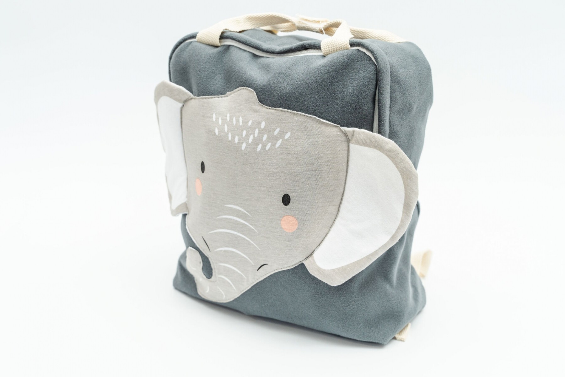 Mochila intantil de tela - elefante gris 