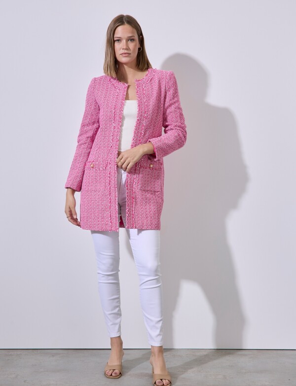 Chaqueta Tweed Larga ROSA/MULTI