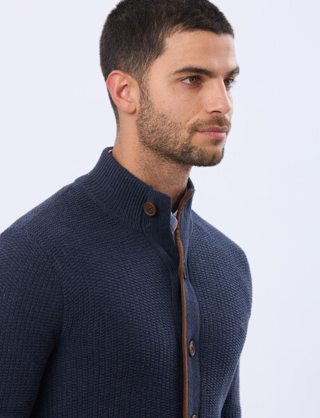 CARDIGAN GRUESO TEJIDO Azul