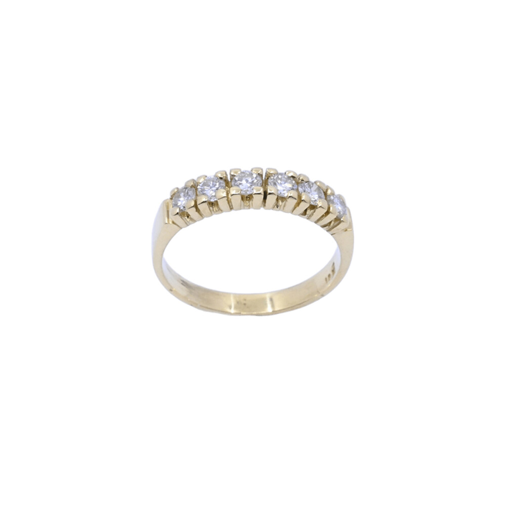 Anillo medio sin fin oro 18k amarillo con brillantes engarce 4 puntas. Anillo medio sin fin oro 18k amarillo con brillantes engarce 4 puntas.