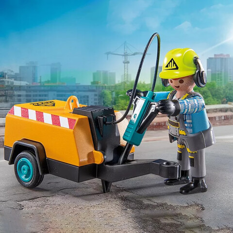 Obrero con Martillo Demoledor Playmobil 14 Piezas U