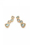 PENDIENTES EN ALEACIAÓN DE METALES BAÑADA EN ORO 18K Y 4 CRISTALES MULTICOLORES Pendiente