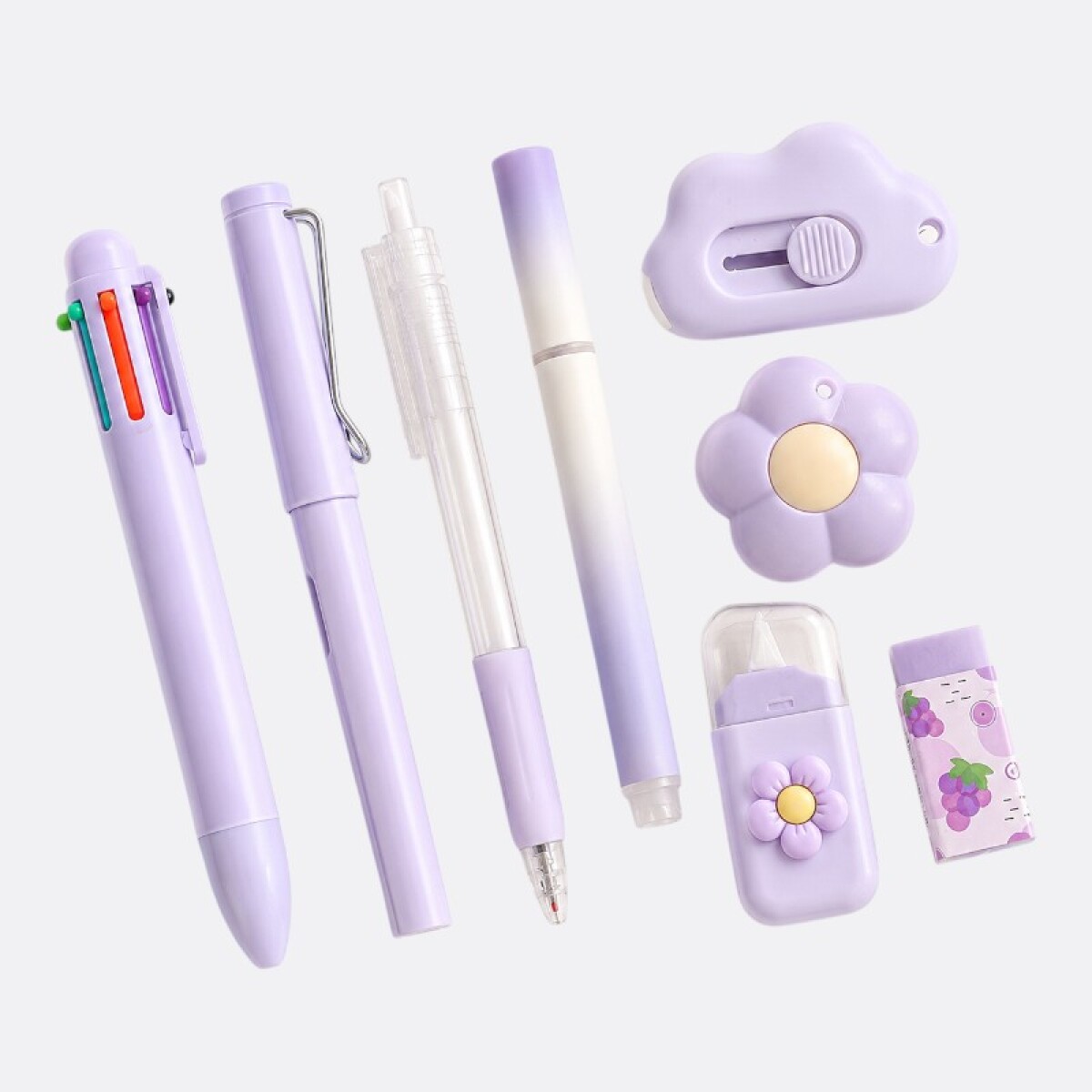 Set De Lapiceras Y Accesorios Para Escritorio - Lila 