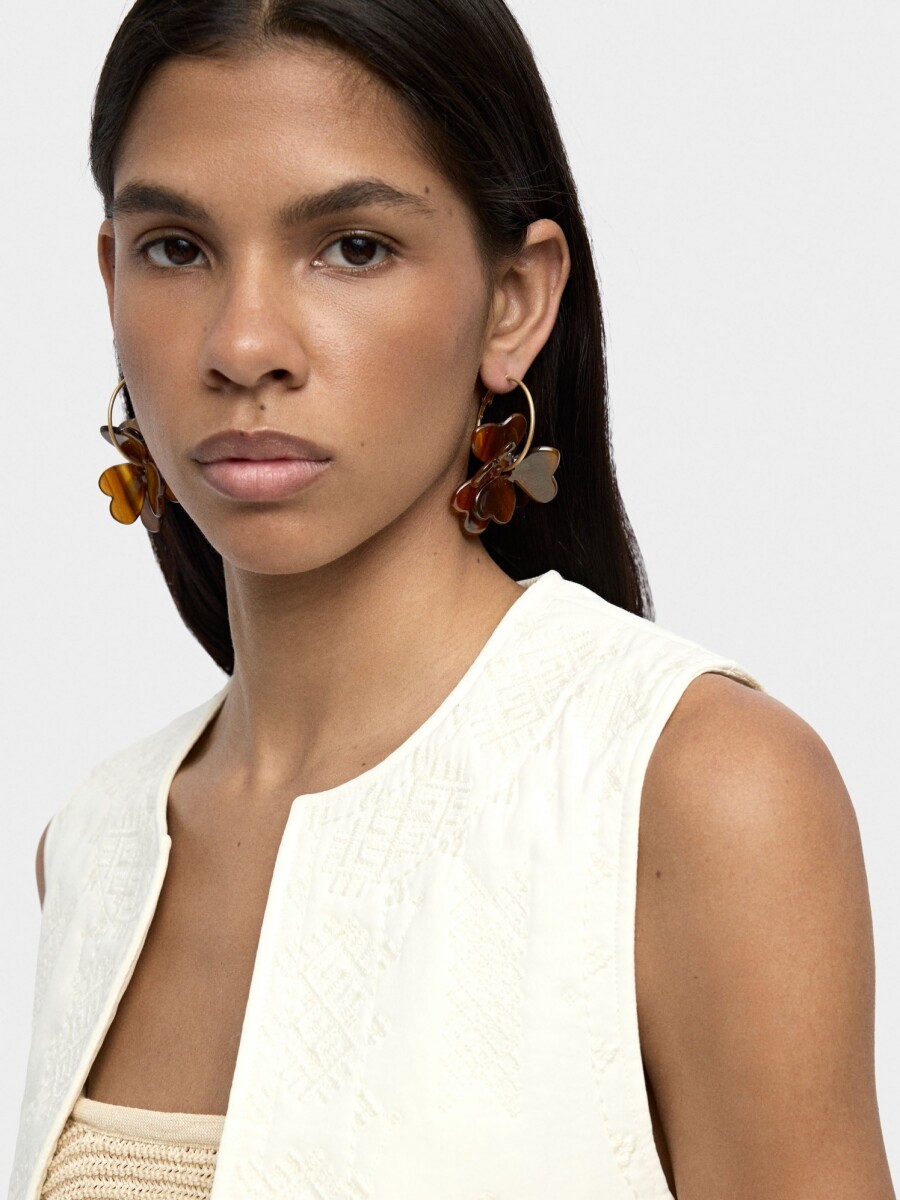 Aros Con Flores marron