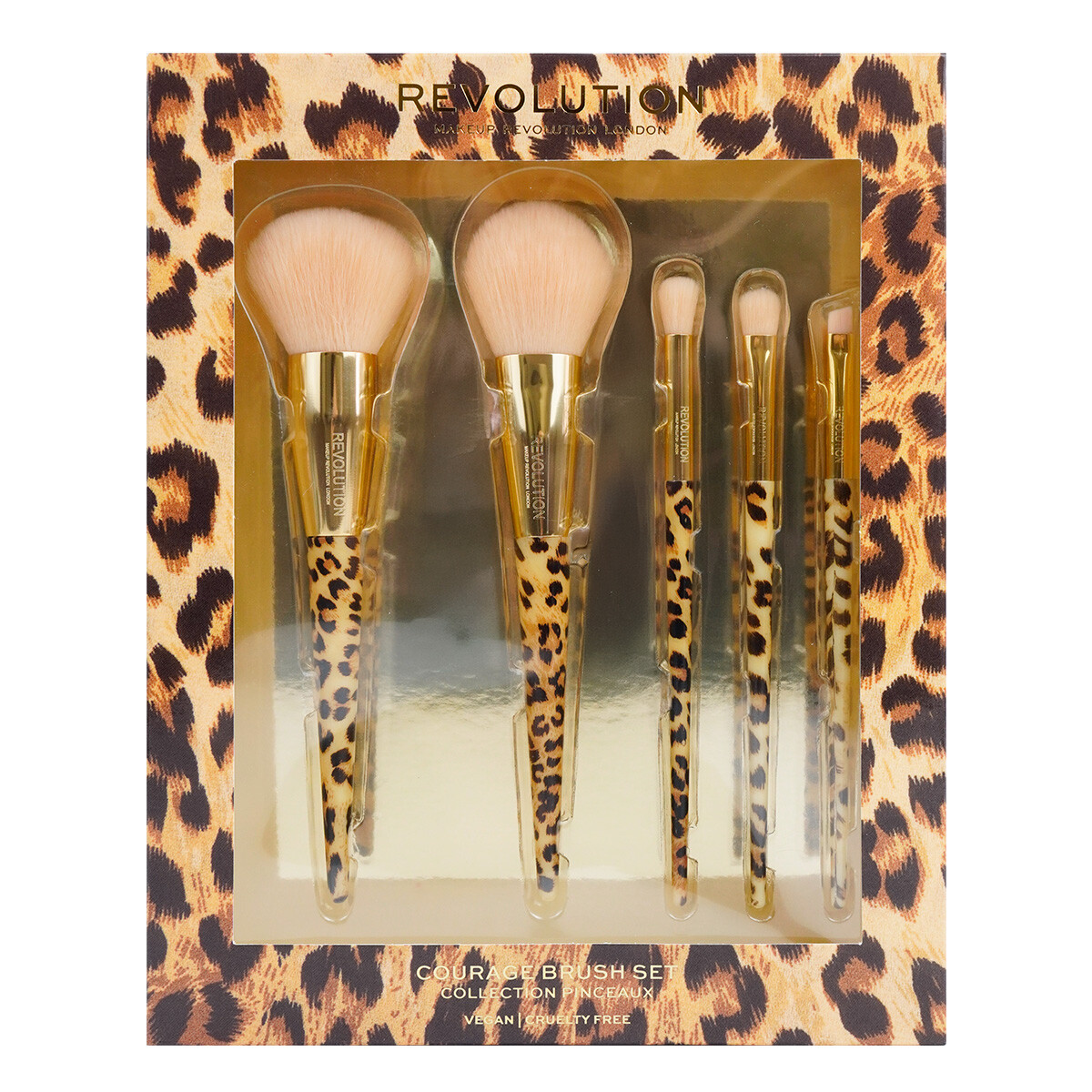 Set de brochas de maquillaje animal print 
