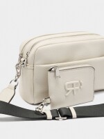 Bolso Bandolera Cierre Doble Y Colgante crudo