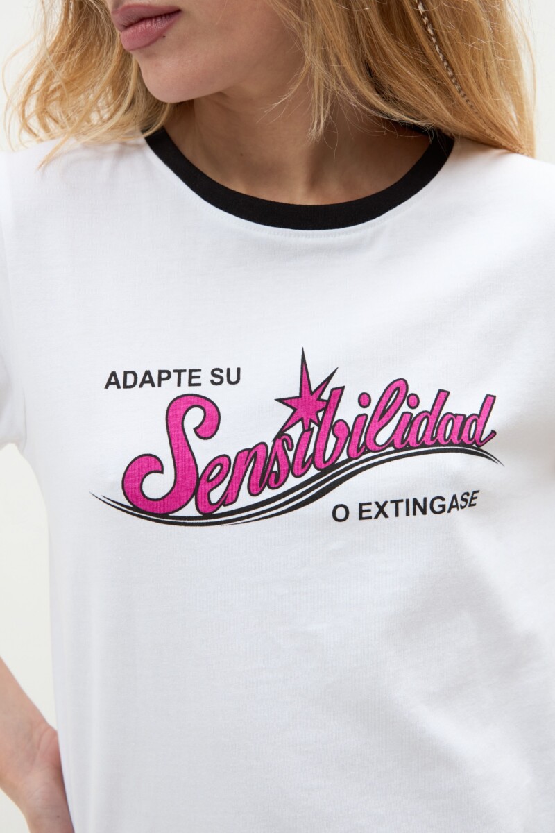 Remera adapte su sensibilidad blanco