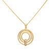 Dije colgante triple aro-Oro bajo-Zirconia-CP8722 conpiedra