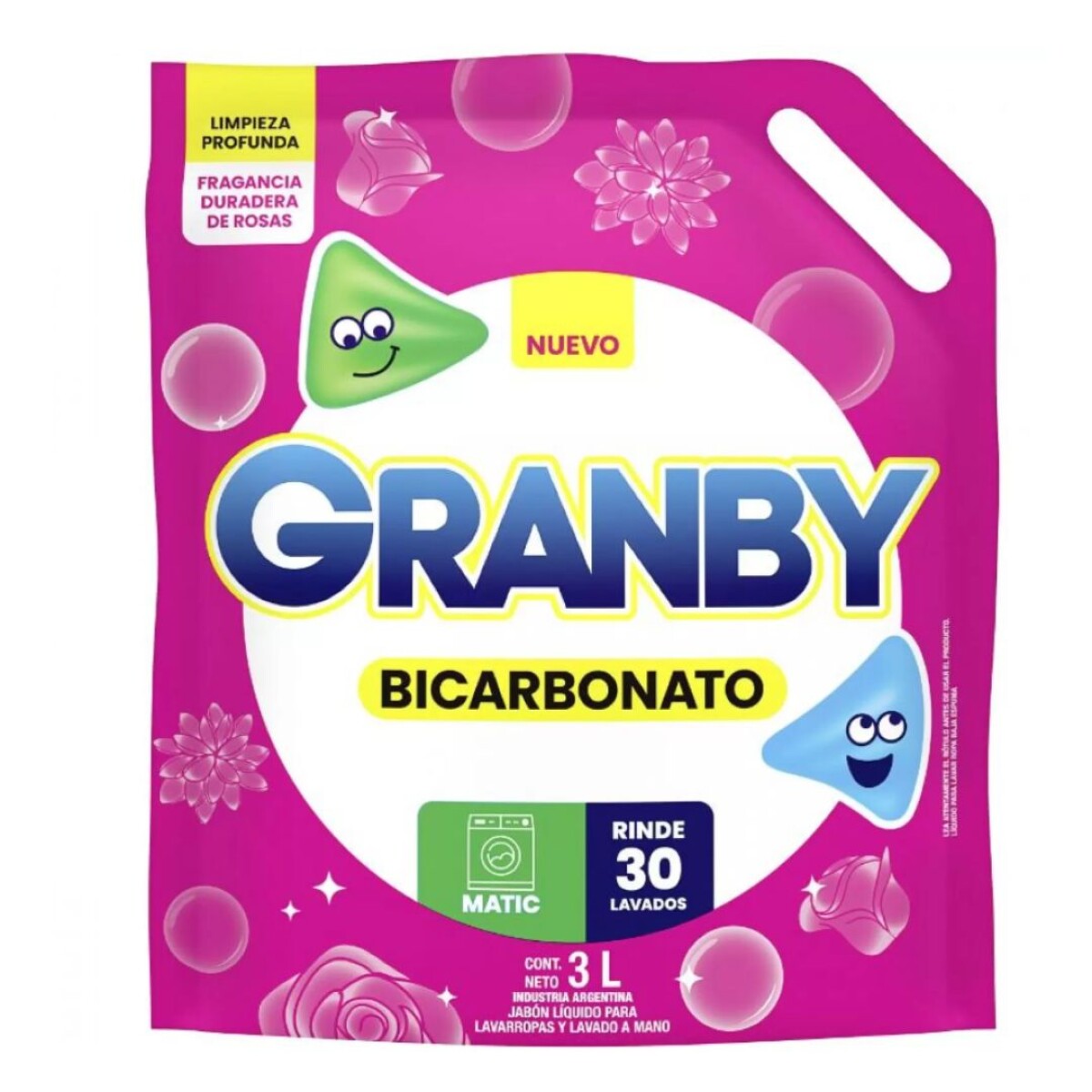 Jabón líquido Granby bicarbonato rosas 3lt 