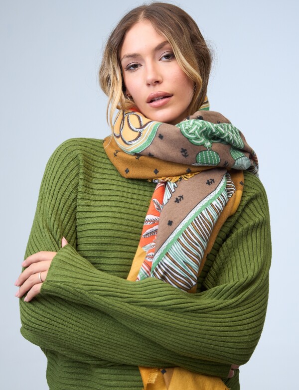 Pashmina Print MOSTAZA/MULTI