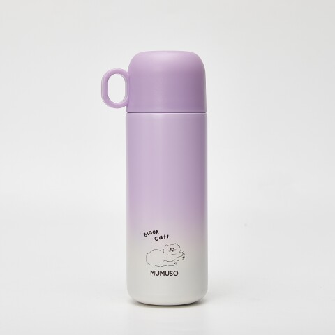 BOTELLA DE AGUA TÉRMICA CON VASO (GATO LINDO/MORADO/450 ML) BOTELLA DE AGUA TÉRMICA CON VASO (GATO LINDO/MORADO/450 ML)