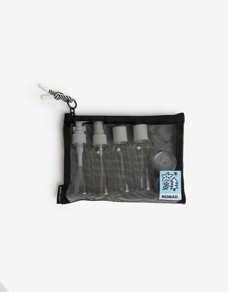 Set de Viaje Set Pouch De Viaje. Contiene Pouch Con Cierre Y 6 Recipientes Recargables - Combinacion Bicolor
