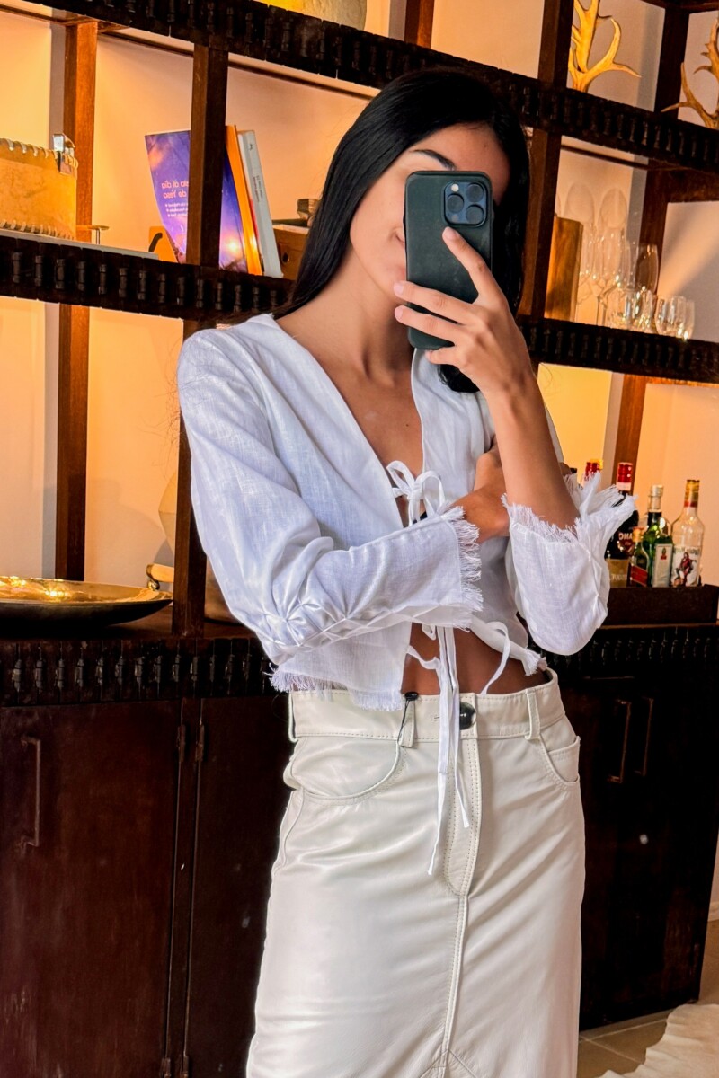 Smock Shirt Lino Blanco