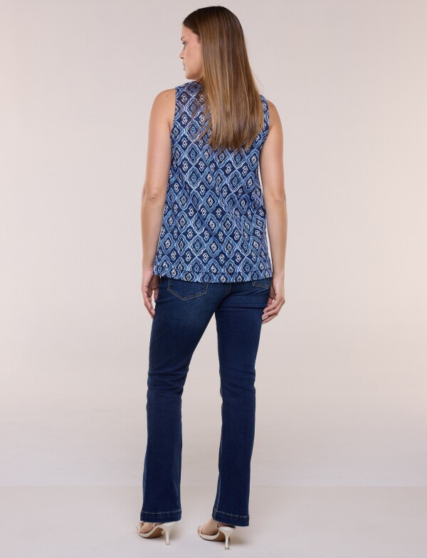Blusa Estampad0 Geométrica AZUL/MULTI