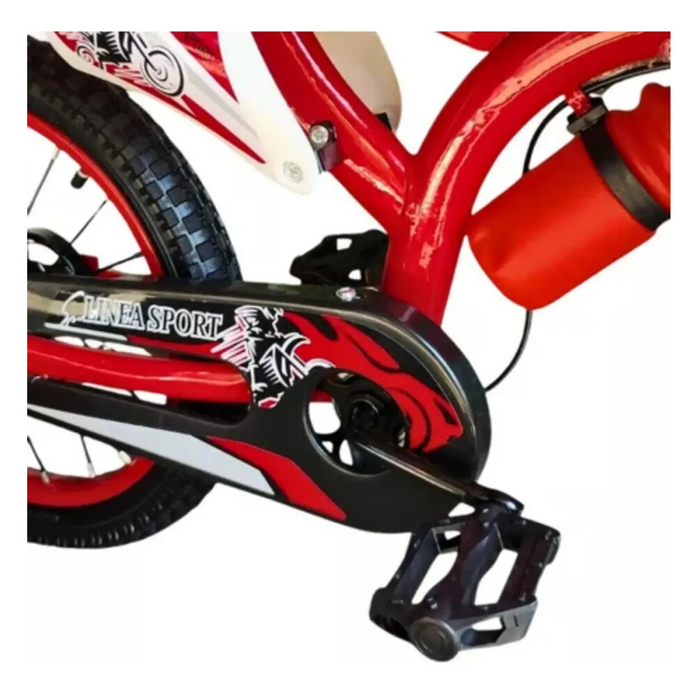 Bicicleta estilo moto con roncador rodado 20" Rojo