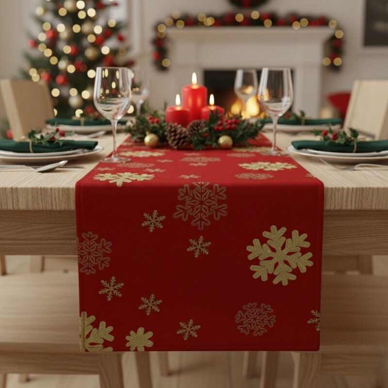 CAMINERO ROJO DIS NAV P/MESA 38X180CM Unica