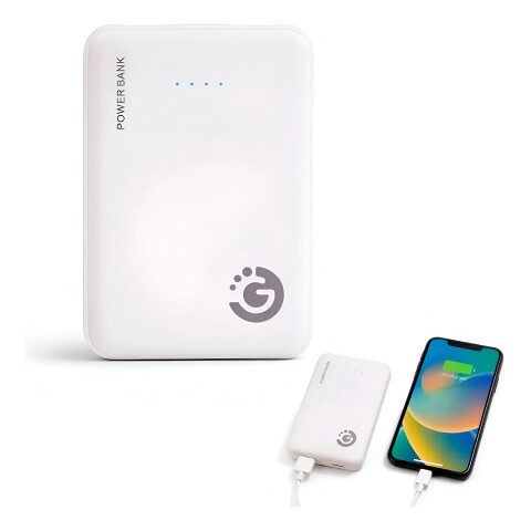 Cargador Portatil Power Bank Led Usb C 5000ma Cable Goldtech Color Blanco