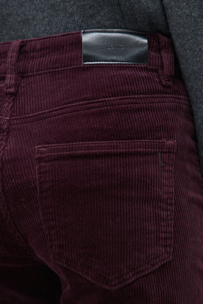 Pantalón Donna de pana ciruela