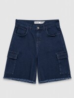 Bermuda Flor Jazmin Cargo Negro
