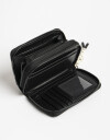 Billetera Zip Round Billetera De Cuerina Con Doble Cierre - Negro