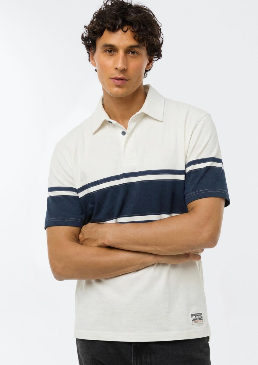 POLO CON ESTAMPADO - BLANCO 