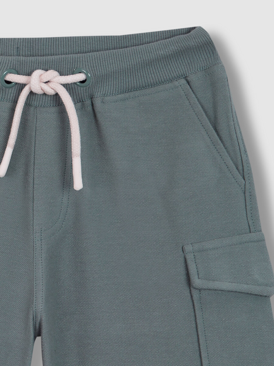 Pantalon Cargo Con Cinturilla Elastica Verde