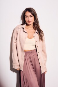 Camisa Gamuza Cuero Vegano Rosa