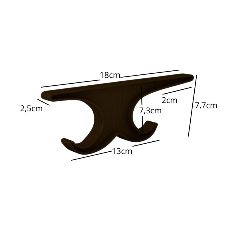 Set x2 soportes de techo doble MARRON OSCURO
