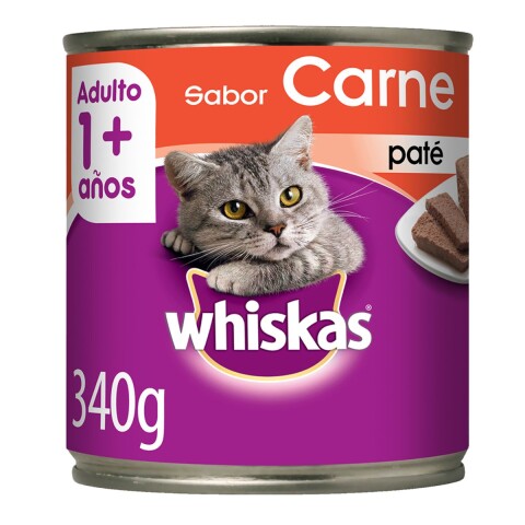 WHISKAS PATE LATA ALIMENTO HUMEDO CARNE 340 GRAMOS