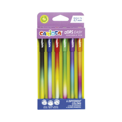 Bolígrafo borrable Carioca Oops Easy x6 Bolígrafo borrable Carioca Oops Easy x6