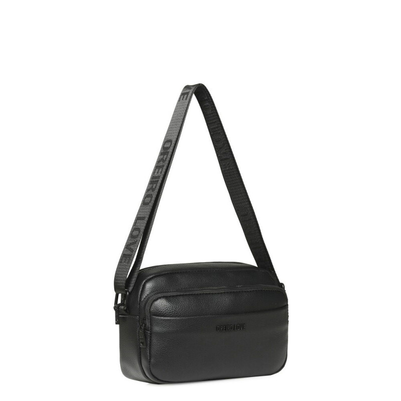 Cartera Bandolera Las Oreiro Love Negro