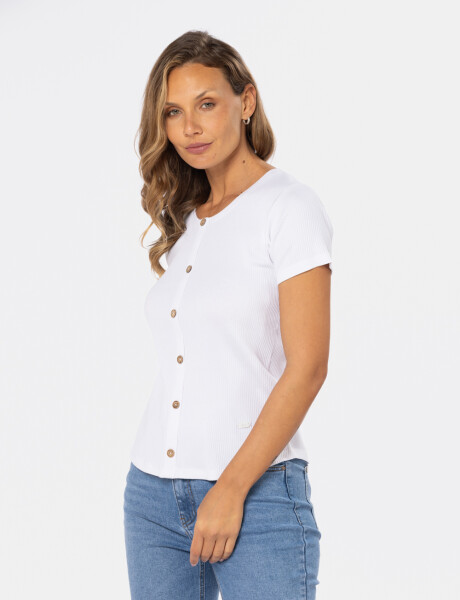 REMERA CON BOTONES Blanco