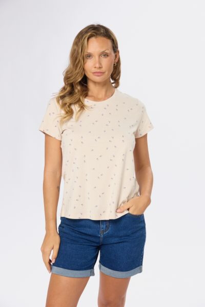 REMERA ESTAMPADA - Beige 