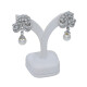 Caravanas oro 18k blanco , brillantes y perla de cultivo Caravanas oro 18k blanco , brillantes y perla de cultivo