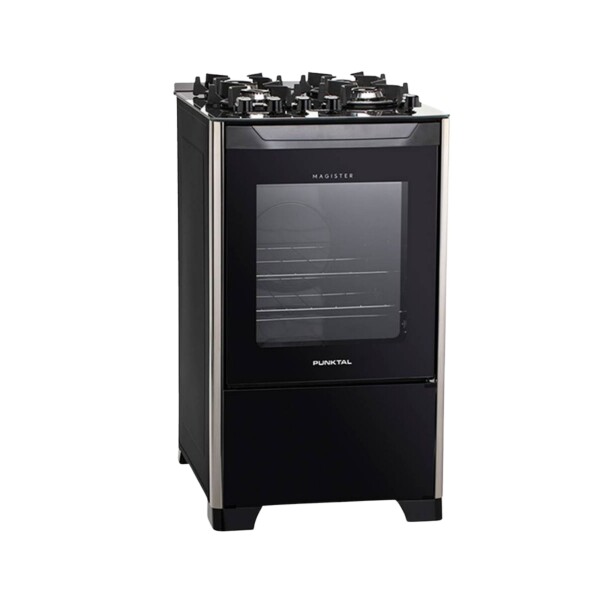 COCINA S/GAS 4H - MESADA DE VIDRIO - GRILL - ENC. ELECTRONICO - NEGRA negro