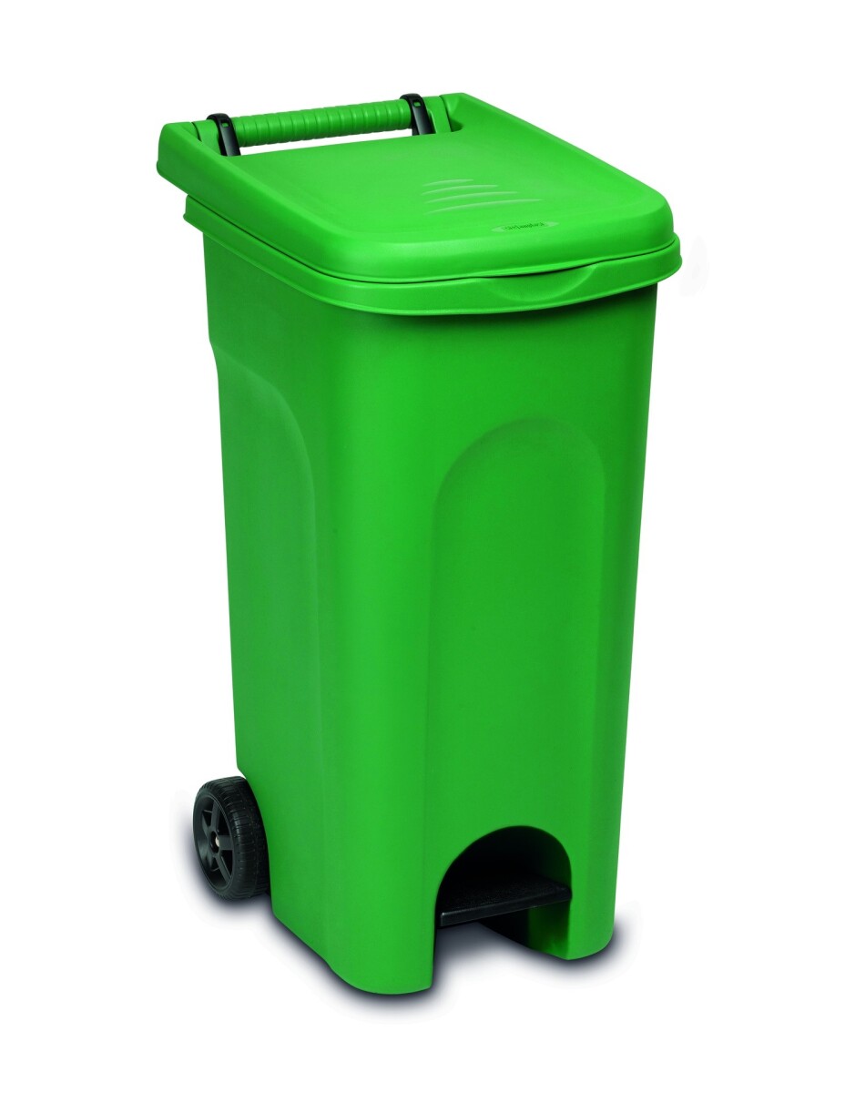 CONTENEDOR RESIDUO 80 LT CON PEDALE VERDE 