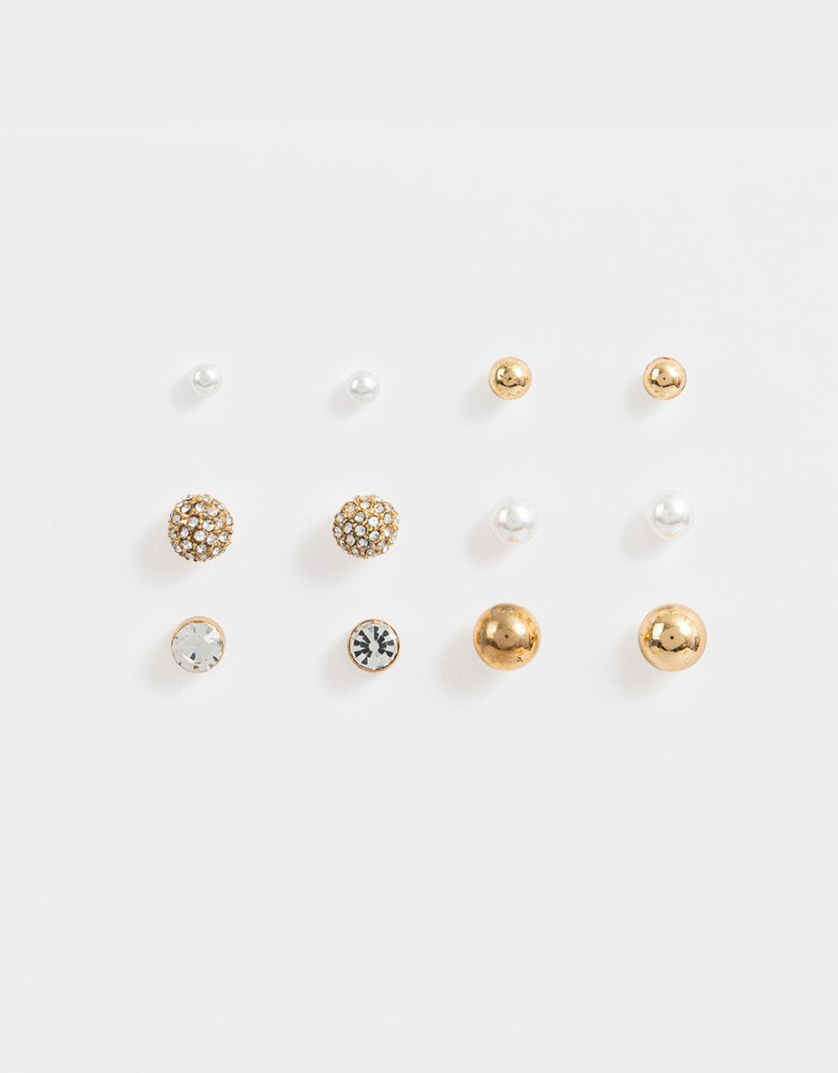 Set De Aros Con Strass 