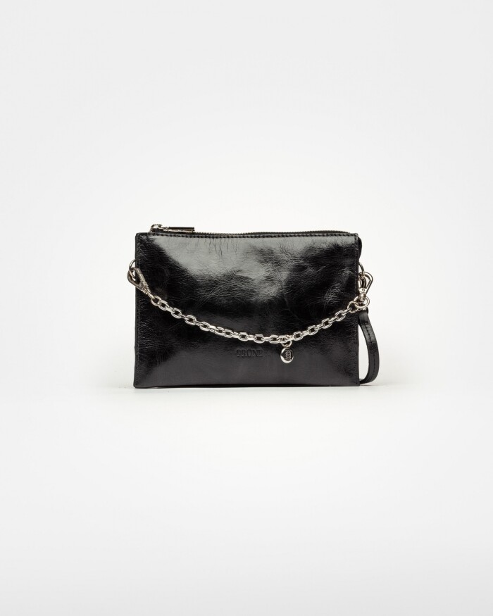 Mini bag Kaia en cuero arrugado Negro