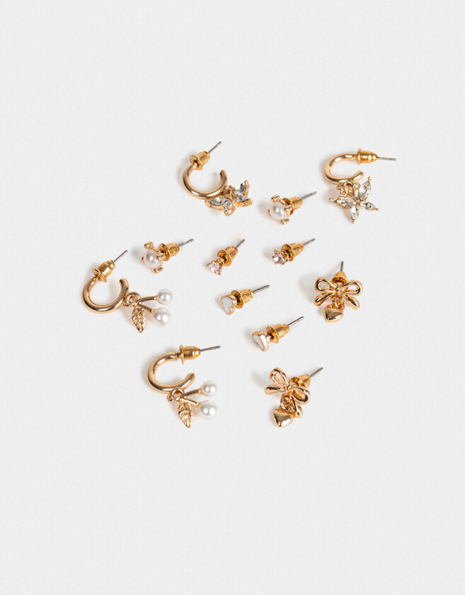 Aros Sets Con perlas Set De Aros - Dorado