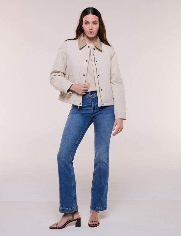 Campera Capitoneada Combinada BEIGE CLARO