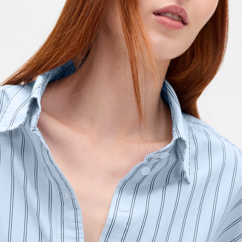 THE BIG SHIRT - POPLIN STRIPES LIGHT BLUE STRIPE