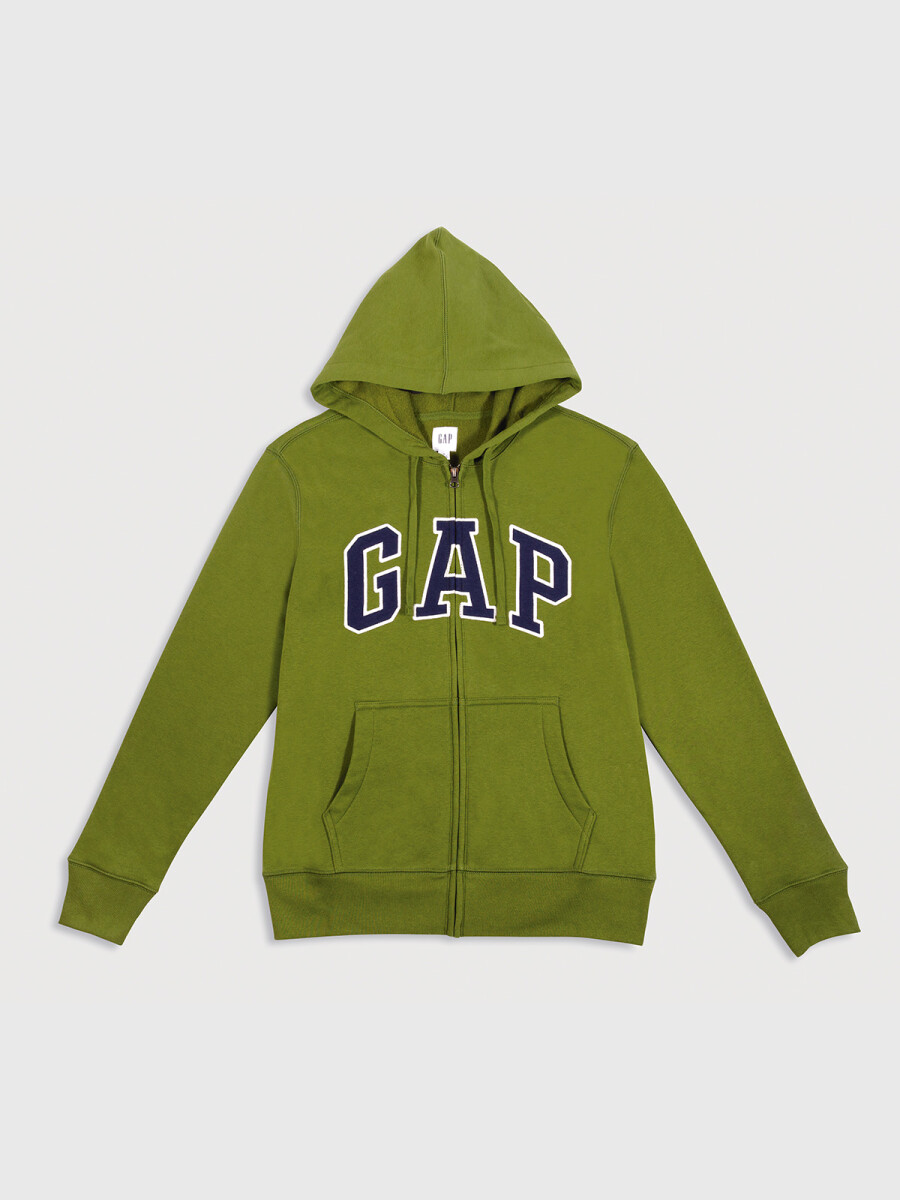 Canguro Con Cierre Logo Gap Hombre - Deep Cedar Green 