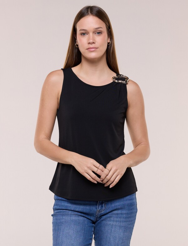 Musculosa Con Broche NEGRO