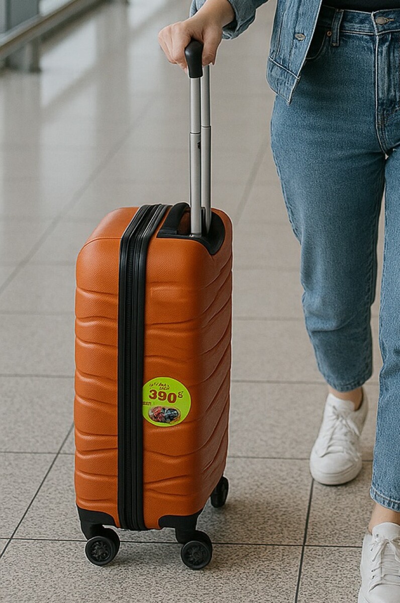 Valija Rigida Carry On Con Mango Telescopico Naranja 